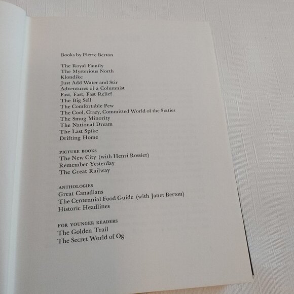 Pierre Berton Drifting Home Novel Hard Cover Book - Picture 4 of 4